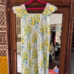 Charming Lemon Print Midi Dress